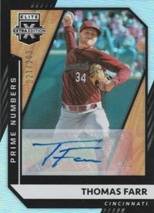 2021 Elite Extra Edition Signatures Prime Numbers #150 Thomas Farr Reds 21/203 - Picture 1 of 2