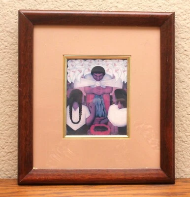 Cuadro Diego Rivera Estampado "Día de las Flores" 12x10" y Mate a 5x4"  Foto 1 de 4