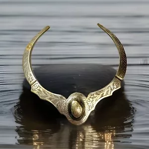 Egyptian Revival Silver Plate Choker Necklace 19th C. Vintage 6” VERY RARE - Picture 1 of 5