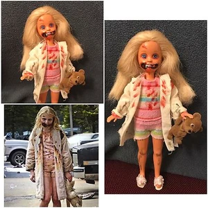 Ooak Walker Zombie Of The Walking Dead barbie stacie doll Collector Repaint ART - Picture 1 of 5