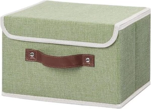 Storage Bin with Lid Storage Boxes with PU Leather Handles PP Plastic Board - Picture 1 of 6