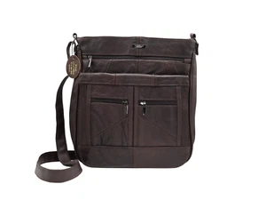 Leather Shoulder Crossbody Handbag Office Work Bag Flight Messenger Utility Bag - Picture 1 of 10
