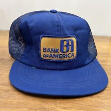 VTG Bank of America Snapback Blue Hat Bank Logo Adjustable Cap Patch Advertising