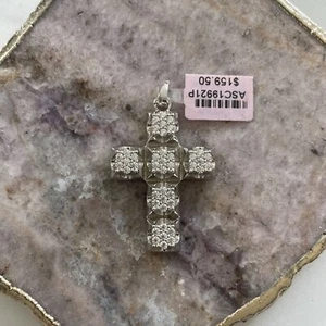 .925 Sterling Silver Cross Pendant Fine Jewelry Gifts Deals Sales Religious Buys - Picture 1 of 5