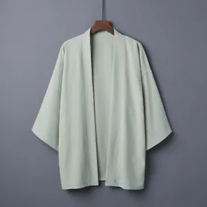 Men Japanese Kimono Outwear Top Jacket Cardigan Loose Retro Casual Coat Summer - Bild 1 von 36