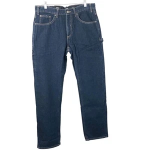Berkley Jensen NWT Men's Fleece Lined Relaxed Straight Carpenter Jeans 32X34 - Picture 1 of 11