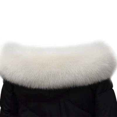 Cuello mullido de repuesto con capucha de piel sintética desmontable para cuello de abrigo de invierno Foto 1 de 4