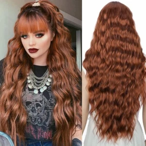 YEESHEDO Long Brown Wig With Bangs Natural Wave Wigs with Bangs Honey Brown Wigs - Picture 1 of 7