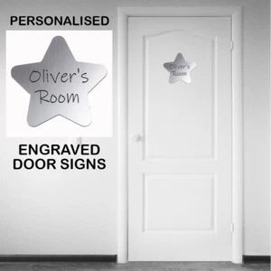 Personalised Star Door Sign Kids Bedroom Room Sign Children's Name Plaque - Picture 1 of 3