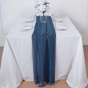 12 pcs 72" Premium Chiffon Extra Long Wedding Table Top Runners Home Decorations - Picture 1 of 242