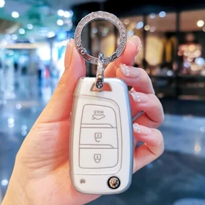 TPU COVER FOR HYUNDAI KONA I30 ELANTRA REMOTE KEY 3 BUTTON 2017-2022 WHITE - Bild 1 von 5