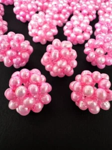 12MM Knitted Pink FW Pearl Ball - Picture 1 of 6