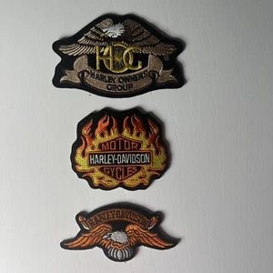 Harley Davidson Large Embroidered Iron On Patches - Set of 3 - Picture 1 of 4