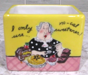 Mud Pie Artificial Sugar Sweetener Packet Holder, Handcrafted, 3"x2"x2-3/8" - Picture 1 of 7