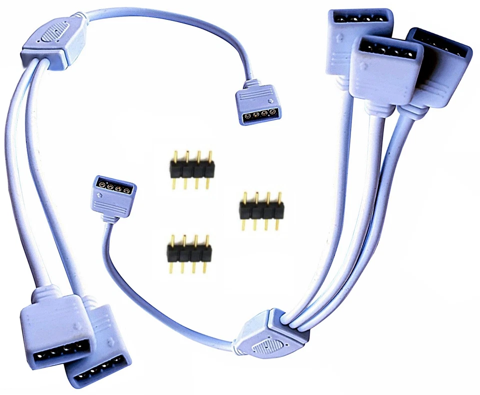 LED Strisce RGB 2er 3er Y Cavo Connessione Adattatore di Prolunga Ripartitore - Immagine 1 di 1