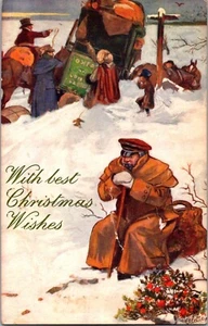 Postal Tuck's With Best Christmas Wishes matasellada 1908 - Imagen 1 de 2