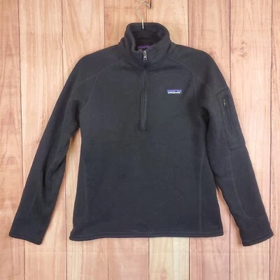 Patagonia Better Sweater Womens Sz M Medium Quarter Zip Black Pullover - Image 1 of 4