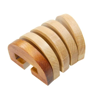 Interlocking Wooden Shape Half Semi-Circle 3D Geometric Puzzle 5-Piece Toy Game - Picture 1 of 3