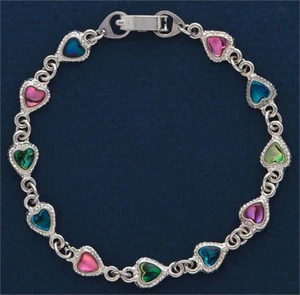 Pulsera de eslabón Shell of the Sea genuina Paua caparazón de mar, 7" de largo corazón pequeño - Imagen 1 de 1