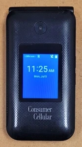 ZTE Link 2 II Z2335CC - Black ( Consumer Cellular ) Rare 4G VoLTE Flip Phone - Picture 1 of 7