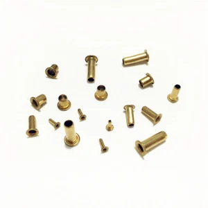 500/1000pcs M3 Brass Eyelet Rivet Nut Through Hole Rivets Hollow Grommet - Picture 1 of 4