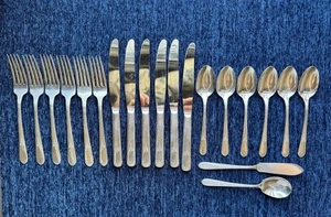 Wm Rogers Devonshire Mary Lou 1938 silverplate Set for 6 Knives Forks Spoons - Picture 1 of 12