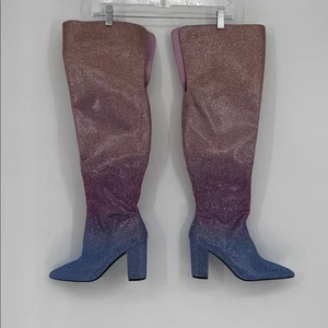 Queen-BeeTwo Overknee-Stiefel Ombre Strass Größe 10 - Bild 1 von 9