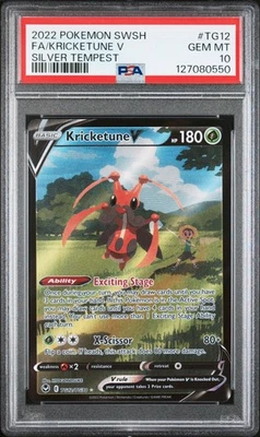 2022 POKEMON SWORD & SHIELD SILVER TEMPEST #TG12 FULL ART/KRICKETUNE V PSA 10 - Image 1 of 2
