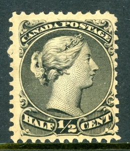 Canada 1868 Large Queen ½¢ Black Scott #21 Mint O192 - Picture 1 of 6