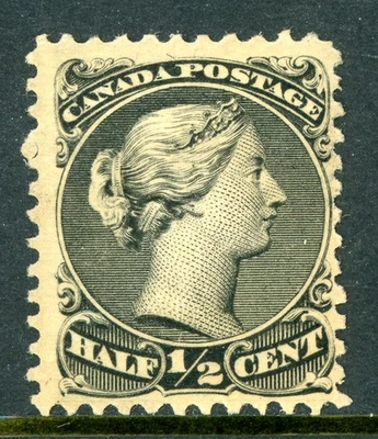 Canada 1868 Large Queen ½¢ Black Scott #21 Mint O192 - Image 1 of 4