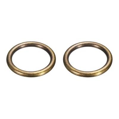 Metal O Ring, 2 Pcs 2 Inch OD 1.5 Inch ID 6mm Thick Seamless Dark Gold Foto 1 de 4