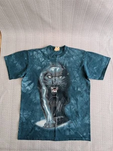 T-shirt uomo The Mountain Panther stampa grafica blu tinta unita cotone taglia media - Foto 1 di 3