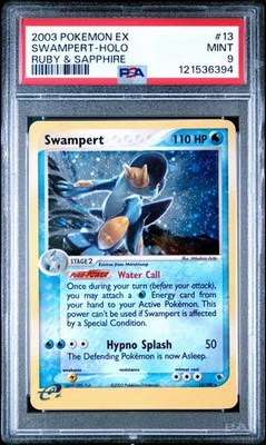 2003 POKEMON EX RUBY & SAPPHIRE 13 SWAMPERT HOLO PSA 9 MINT NEW CERT - Image 1 of 2