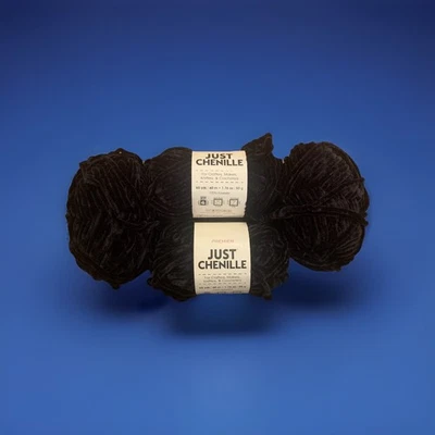 Совершенно новая пряжа 4 мотка Premier Just Chenille — черная суперобъемная, вес 6 - Изображение 1 из 2