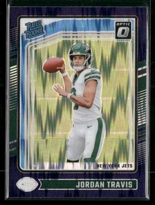 2024 Optic Football #260 Jordan Travis Rated Rookie Purple Shock Prizm RC - Jets - Picture 1 of 2