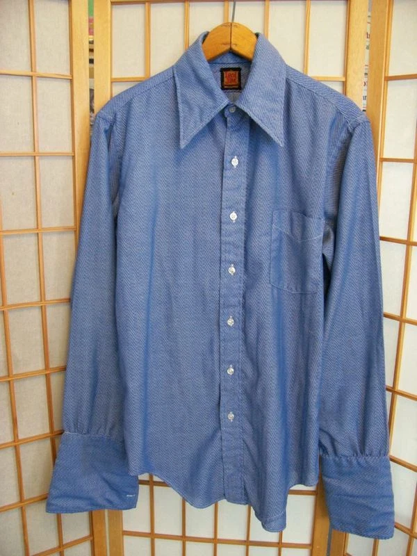 CAMISA DE COLECCIÓN AÑOS 60 LORD JIM AZUL ARTE RAYAS PUÑO FRANCÉS M Foto 1 de 1