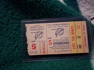 1951 World Series Game 5 Ticket Polo Grounds Giants v Yankees Dimaggio 3 RBI - Picture 1 of 2