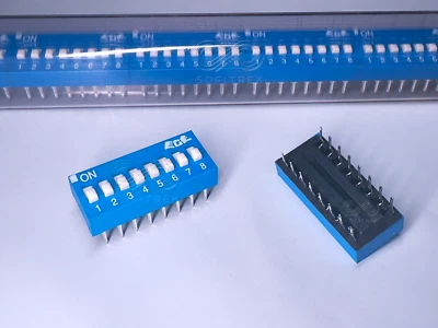 10PCS EDS108SZ ECE 8-Pole 2-Position Slide DIP Switch Toggle SPST - Image 1 of 4