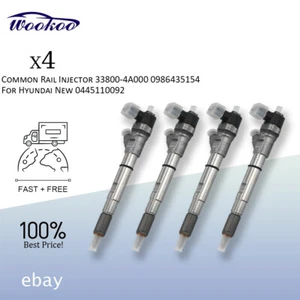 4X Fuel Injector 0445110092 for Hyundai H-1 H350 STAREX for Kia Sorento 2.5 CRDi - Picture 1 of 5