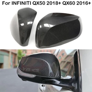 Cubierta de espejo de fibra de carbono real tapas laterales traseras para Infiniti QX50 QX60 2016+ - Imagen 1 de 10