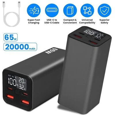 20000mah 65W USB-C PD Laptop Power Bank Fast Charging Power Bank Type-C Charger - Image 1 of 4