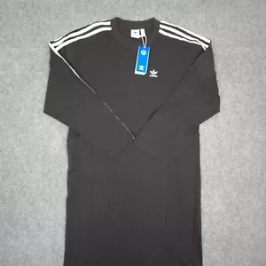 Adidas Jumper Dress Women 8 Black Classic Long Sleeve Dress Party Casual Size 8 - Picture 1 of 12