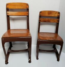 2 Vintage American Seating Envoy Steel Wood School Chairs Student 1950s