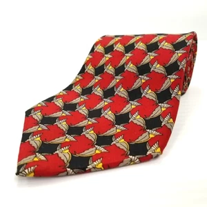 Metropolitan Museum of Art Tie Red Black Floral Printed Silk Necktie 56" x 4.25" - Picture 1 of 6