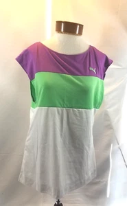 Puma Dry Cell Womens Large Colorblock Green Purple White Sleeveless Golf Top NWT - Picture 1 of 4