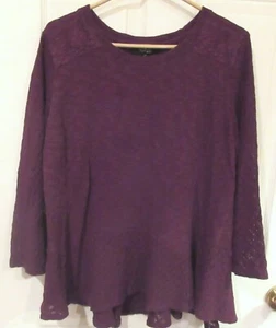Damen Plus Style & Co ~ lila SPITZE Strick PULLOVER ~ Größe 3X ~ NEU 3/4 Ärmel ~ Aubergine - Bild 1 von 4