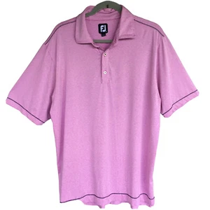 FootJoy Polo Shirt Mens Large Pink Pin Striped Golf Performance Stretch Light - Picture 1 of 12