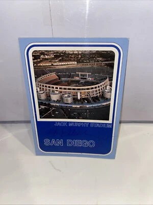 Kaline, Kell, Anderson, Campbell,  Signed Jack Murphy Stadium Postcard JSA COA - Image 1 of 4