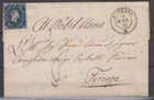 SARDEGNA 1851 20 CENTEIMI AZZURRO I EMISSIONE N.2 SU BUSTA MARGINATO