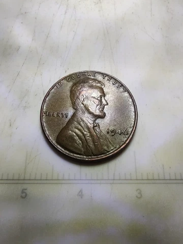 1946 Wheat Penny, No Mint Mark, L On Rim , Error, DDO Cover
